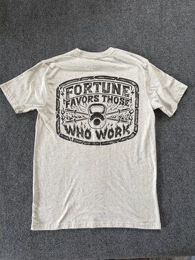 The Lift Box Men’s S Fortune Favors Those Who Work Graphic Gym T-Shirt